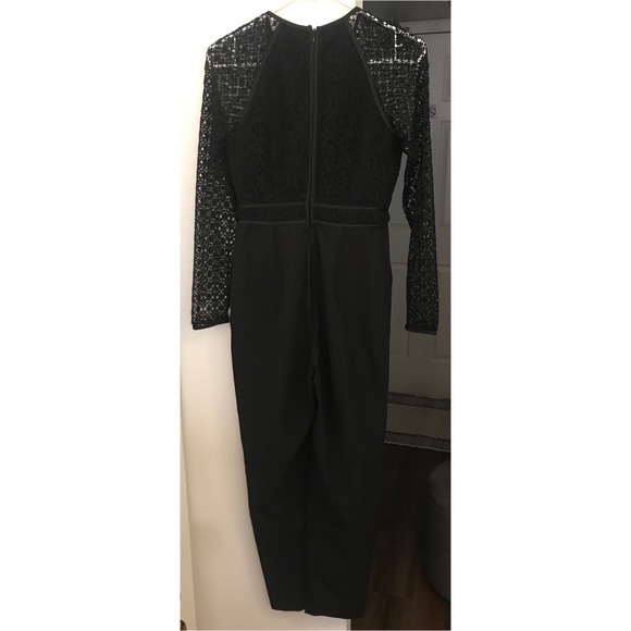 ASOS- Black Embroidered Eyelit Jumpsuit - Picture 3 of 5